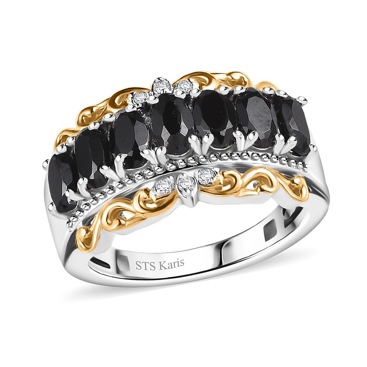 Karis African Amethyst and White Zircon 1.60 ctw Ring in 18K YG Plated and Platinum Bond (Size 10.0)