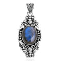 Bali Legacy Premium Malagasy Labradorite 9.75 ctw Bee Pendant without Chain in Sterling Silver - Sticky add to cart bar