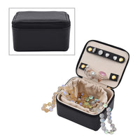 Black Faux Leather Double Protection Jewelry Box (4.53"x3.74"x2.36")