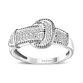Karis White Diamond Accent Buckle Ring in Platinum Bond (Size 10.0) - Sticky add to cart bar