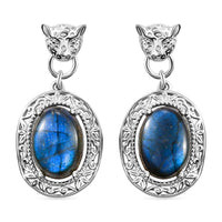 Karis Malagasy Labradorite Earrings in Platinum Bond 14.00 ctw