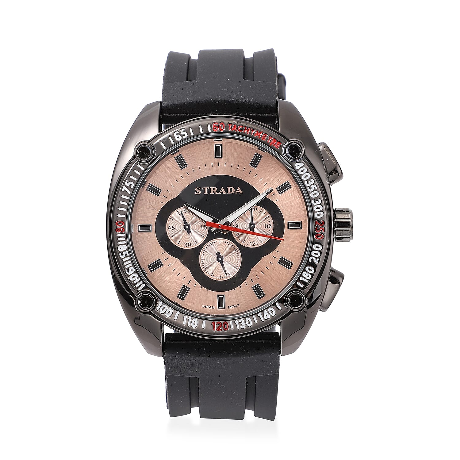 STRADA Austrian Crystal Japanese Movement Watch with silicone Strap