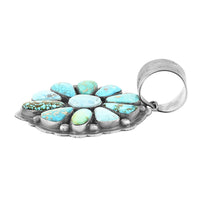 ONE OF A KIND Santa Fe Style Multi Turquoise Statement Pendant in Sterling Silver (Made in USA) 200.00 ctw