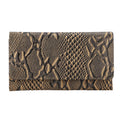 Cream Embossed Python Genuine Leather RFID Women's Wallet (7"x4") - Sticky add to cart bar