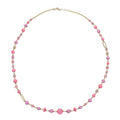Pink Glass Beaded Necklace in Goldtone 36-38 Inches - Sticky add to cart bar