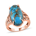 TLV Matrix Chestnut Brine Turquoise Solitaire Ring in 14K RG Over Copper (Size 7.0) 9.25 ctw - Sticky add to cart bar