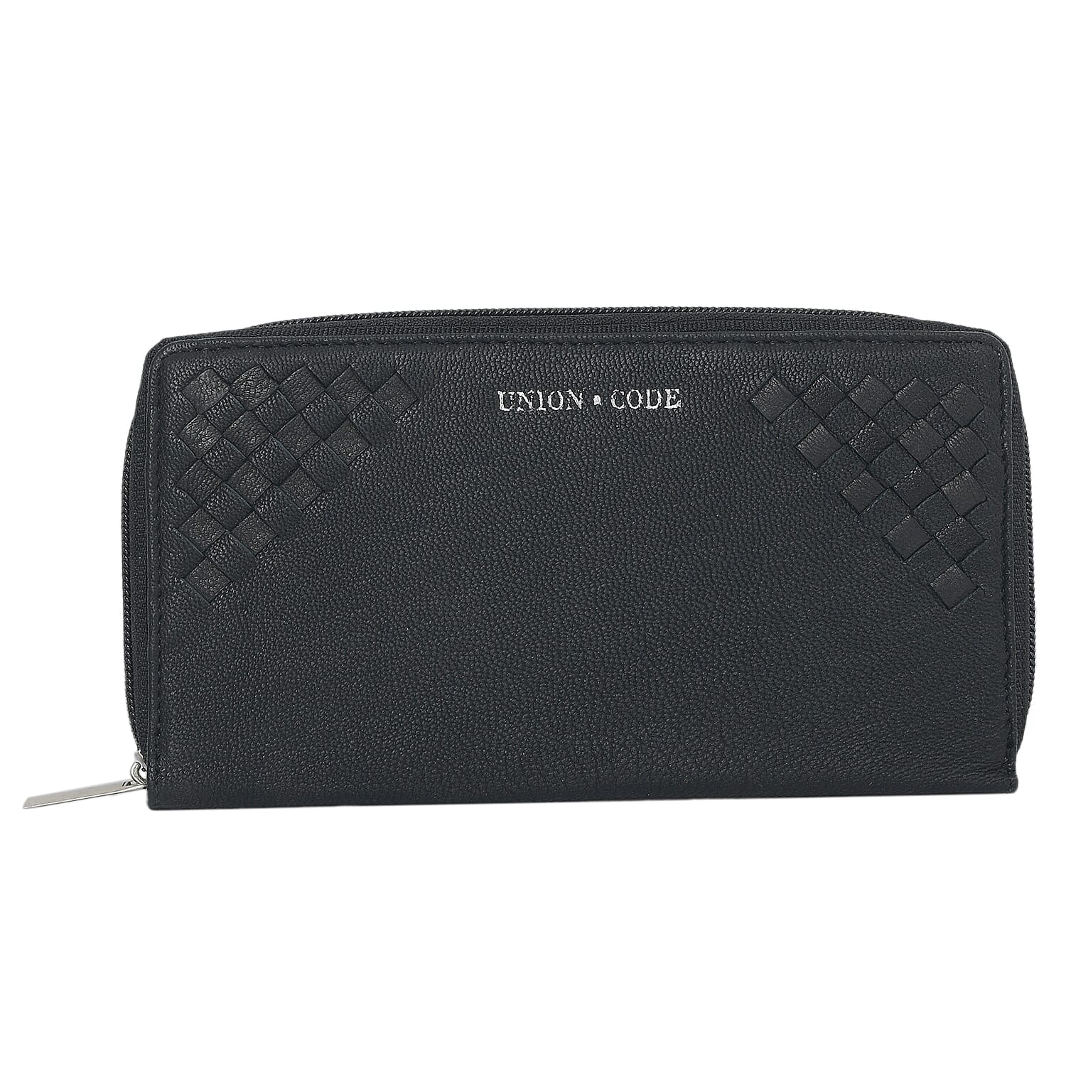 Genuine Leather Weaved Women's Continental Wallet, RFID Protected