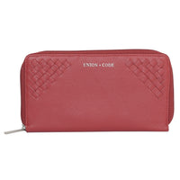 Genuine Leather Weaved Women's Continental Wallet, RFID Protected