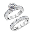 DOORBUSTER White Moissanite Stackable Band Ring in Platinum Over Sterling Silver (Size 10.0) 2.65 ctw - Sticky add to cart bar