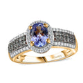 Tanzanite and Multi Gemstone 1.50 ctw Ring in 18K Vermeil Yellow Gold Over Sterling Silver - Sticky add to cart bar