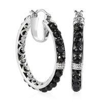 KARIS Multi Gemstone Hoop Earrings in Platinum Bond 15.85 ctw