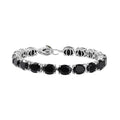 Thai Black Spinel, Chrome Diopside Bracelet in Rhodium Over Sterling Silver (7.25 In) 42.50 ctw - Sticky add to cart bar