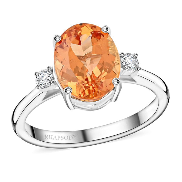 Certified & Appraised Rhapsody 950 Platinum AAAA Imperial Topaz, Diamond (E-F, VS) (0.16 cts) Ring (Size 10.0) (6.25 g) 5.70 ctw - Product card gallery slide 1 (10177592885561)
