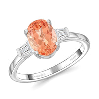 Certified & Appraised Rhapsody 950 Platinum AAAA Imperial Topaz, Diamond (E-F, VS) Ring (Size 10.0) (5.21 g)  3.30 ctw