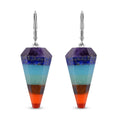 Multi Gemstone 60.00 ctw Seven Chakra Pendulum Earrings in Stainless Steel - Sticky add to cart bar