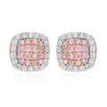 Natural Pink and White Diamond I3 0.50 ctw Stud Earrings in Vermeil Rose Gold Over Sterling Silver - Sticky add to cart bar
