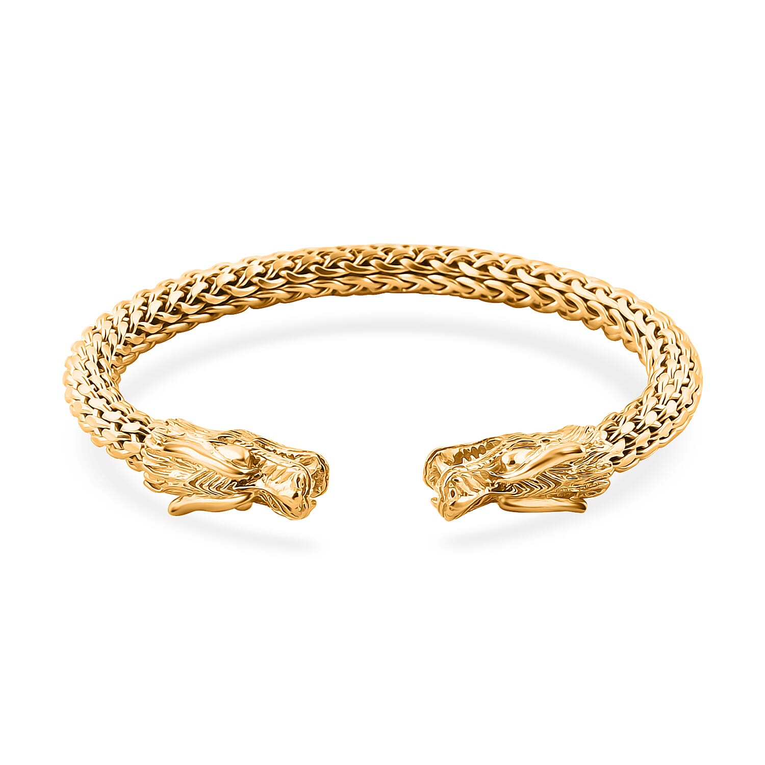 Bali Legacy Dragon Cuff Bracelet in Vermeil YG Over Sterling Silver (7.25 In) (44.78 g)