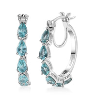 D'Joy Natural Green Apatite 2.80 ctw Serenity Vine Earrings in Rhodium Over Sterling Silver