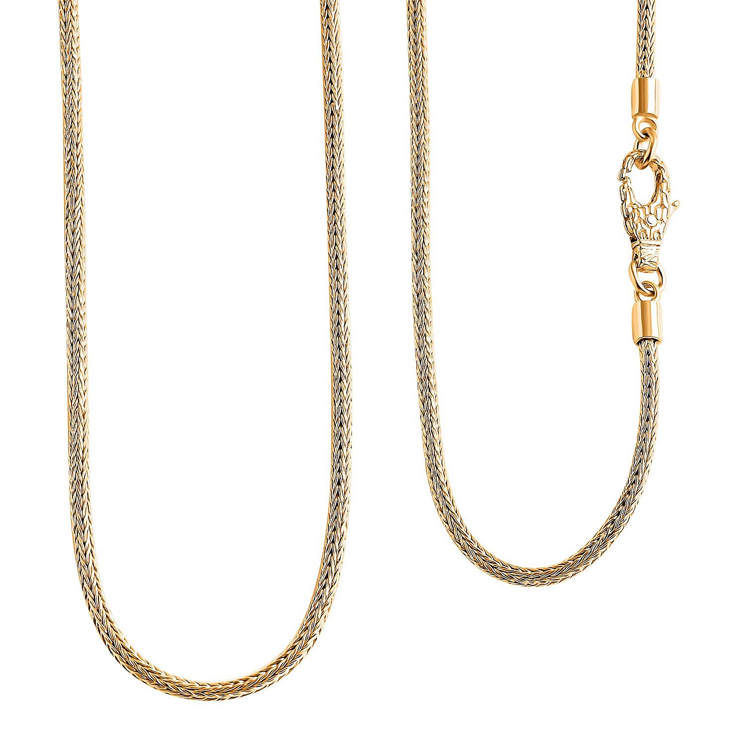 Bali Legacy Vermeil Yellow Gold Over Sterling Silver Tulang Naga Chain Necklace 20 Inches 16 Grams