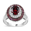 Orissa Rhodolite Garnet and Multi Gemstone 3.25 ctw Ring in Rhodium Over Sterling Silver - Sticky add to cart bar