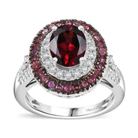 Orissa Rhodolite Garnet and Multi Gemstone 3.25 ctw Ring in Rhodium Over Sterling Silver