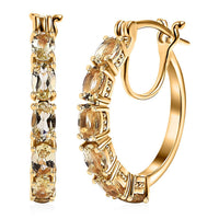 D'Joy Betroka Yellow Apatite 3.25 ctw Hoop Earrings in 18K Vermeil Yellow Gold Over Sterling Silver