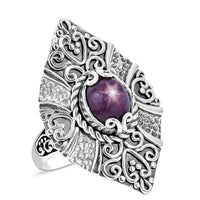Bali Legacy Indian Star Ruby Ring in Sterling Silver (Size 10.0) 3.50 ctw