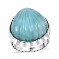 Artisan Crafted Larimar Shell Ring in Sterling Silver (Size 10.0) 16.60 ctw - Sticky add to cart bar