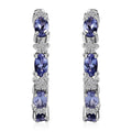 D'Joy Tanzanite and White Zircon 2.00 ctw Celestial Earrings in Rhodium Over Sterling Silver - Sticky add to cart bar