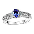 AAA Tanzanite, Betroka Blue Apatite Ring in Rhodium Over Sterling Silver (Size 10.0) 0.60 ctw - Sticky add to cart bar