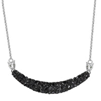 D'Joy Thai Black Spinel and Chrome Diopside 20.35 ctw Panther Necklace 18 Inches in Rhodium Over Sterling Silver