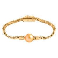 Bali Legacy South Sea Golden Pearl 11-12mm, Lab Grown Diamond Bracelet in 22K Vermeil YG Over Sterling Silver (7.25 In)