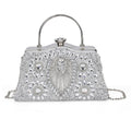 Green Peacock Pattern Crystal Clutch Bag (9.6"x4.3"x5.3") with Shoulder Chain Strap - Sticky add to cart bar