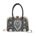 Black 3D Peacock Crystal Clutch Bag (9"x5.3"x6.3") with Shoulder Chain Strap - Sticky add to cart bar