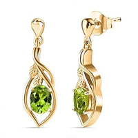 Peridot 1.60 ctw Earrings in Vermeil YG Over Sterling Silver