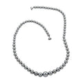 Terahertz Beaded Graduation Necklace 20 Inches in Rhodium Over Sterling Silver with Magnetic Lock 182.50 ctw - Sticky add to cart bar