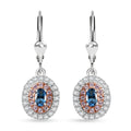 Santa Maria Aquamarine and Multi Gemstone 1.30 ctw Aqua Blossom Earrings in Rhodium Over Sterling Silver - Sticky add to cart bar