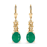 Verde Onyx 4.15 ctw Bamboo Earrings in 18K Vermeil YG Over Sterling Silver