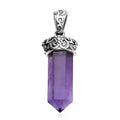D'Joy African Amethyst 14.20 ctw Pencil Shape Pendant without Chain in Sterling Silver - Sticky add to cart bar