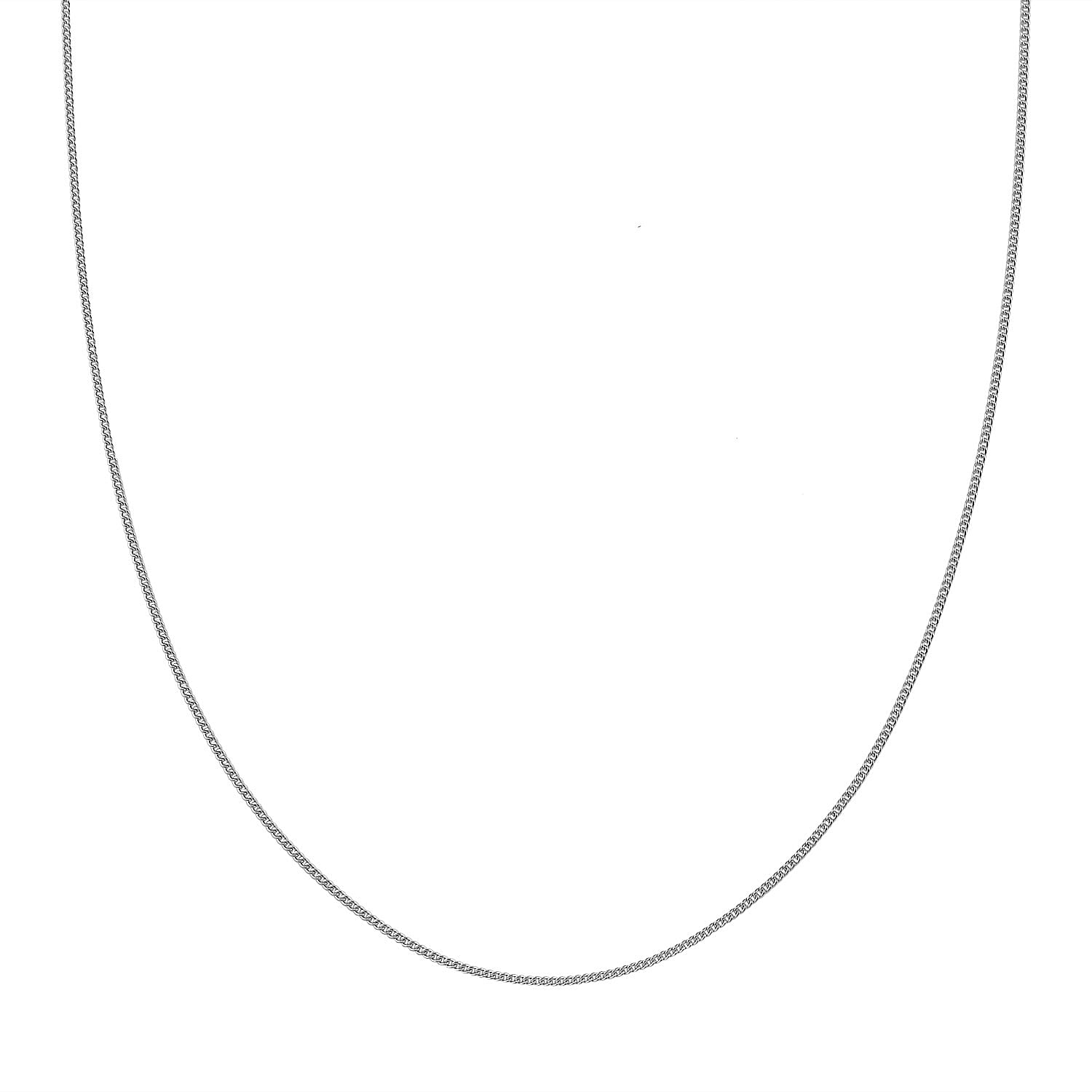 Rhodium Over Sterling Silver Cube Chain 20 Inches 1.75 Grams