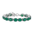 Verde Onyx and Thai Black Spinel 28.25 ctw Bracelet in Rhodium Over Sterling Silver (6.50 In) - Sticky add to cart bar