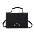 Black Faux Leather Crossbody Bag (8.3"x3.15"x5.7") with Shoulder Strap (47") - Sticky add to cart bar