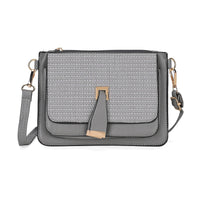 2in 1 Gray Faux Leather Crossbody Bag and Belt Bag (8.7"x6.1") with (47.2'') Strap