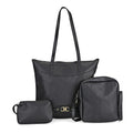 TLV Set of 3 Bags, Black Faux Leather Tote Bag (13"x5"x13.4"), Crossbody Bag (8.3"x2.95"x9") and Wrist Bag (7.9"x1.6"x4.3") - Sticky add to cart bar
