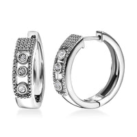 Karis Diamond Accent Hoop Earrings in Platinum Bond