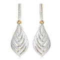 Karis White Diamond Accent Dangling Earrings in Platinum Bond and 18K YG Plated - Sticky add to cart bar