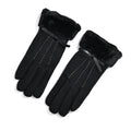 Black 70% Wool and 30% Polyster Winter Gloves with Faux Fur and Touch Screen Function (9"x3.93") - Sticky add to cart bar