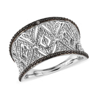 Karis Diamond Accent Ring in Black Rhodium and Platinum Bond (Size 10)