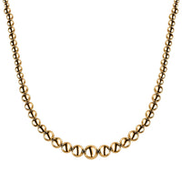 Artisan Crafted Graduated Beaded Necklace in 14K Yellow Gold Over Sterling Silver 17.85 Grams 20 Inches