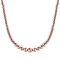 Artisan Crafted Graduated Beaded Necklace in 14K Rose Gold Over Sterling Silver 17.85 Grams 20 Inches